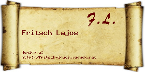 Fritsch Lajos névjegykártya